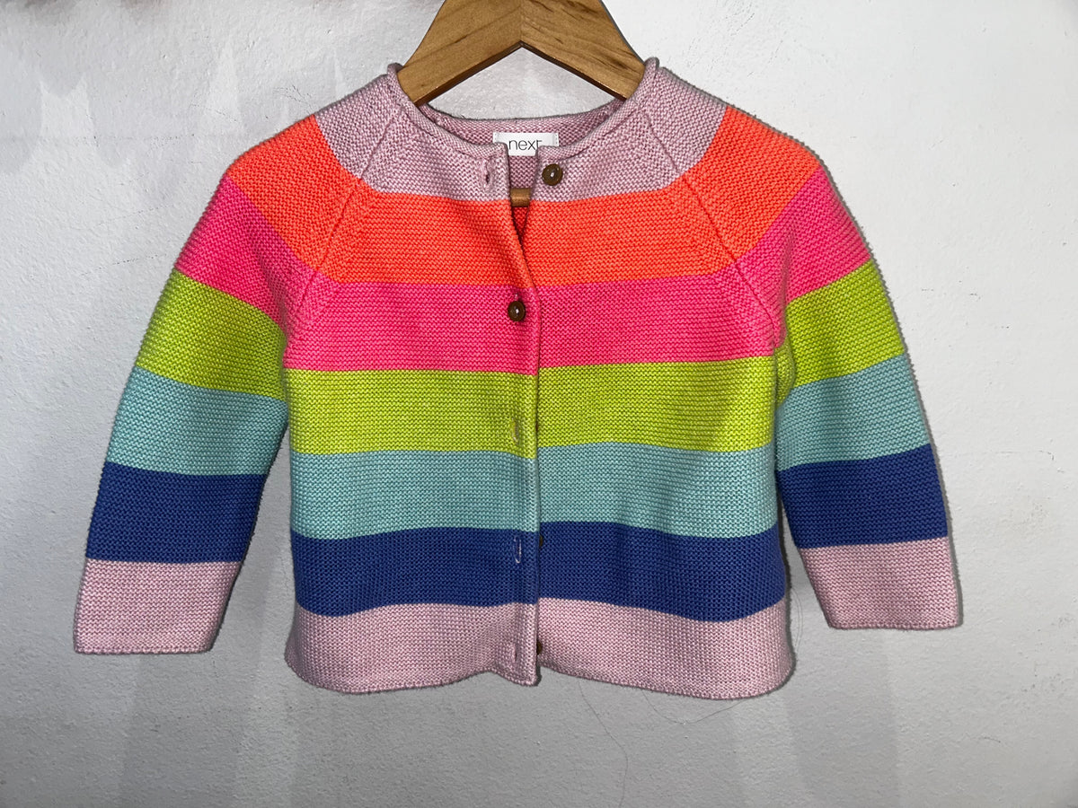 Neon colour block cardigan 12-18m
