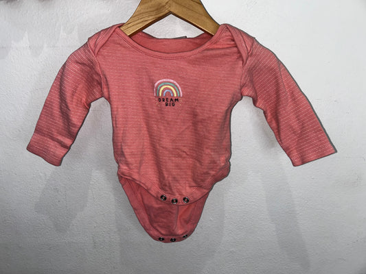 Dream big peach onesie 0-3m