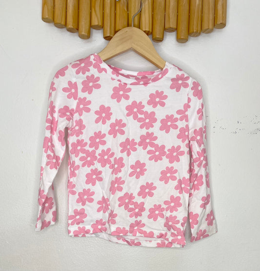 Pink flowers long sleeve 4y