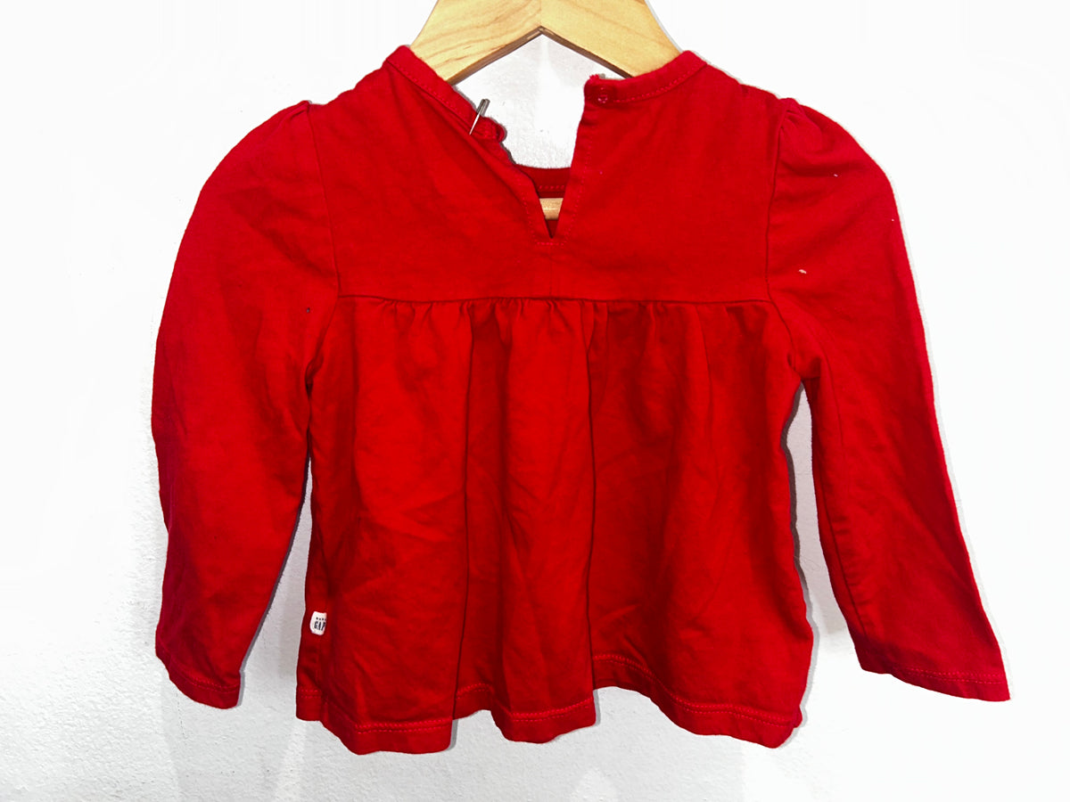 Red a-line longsleeve 18-24m