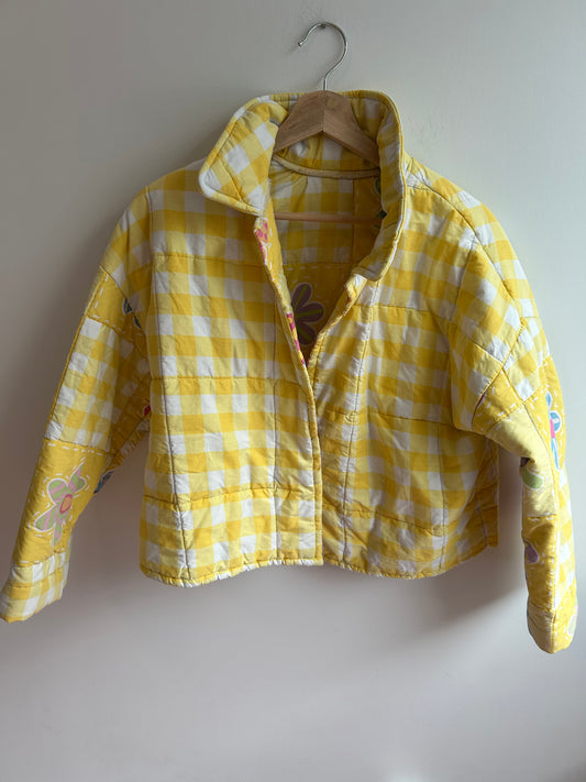 Handmade yellow quilt jacket M/L