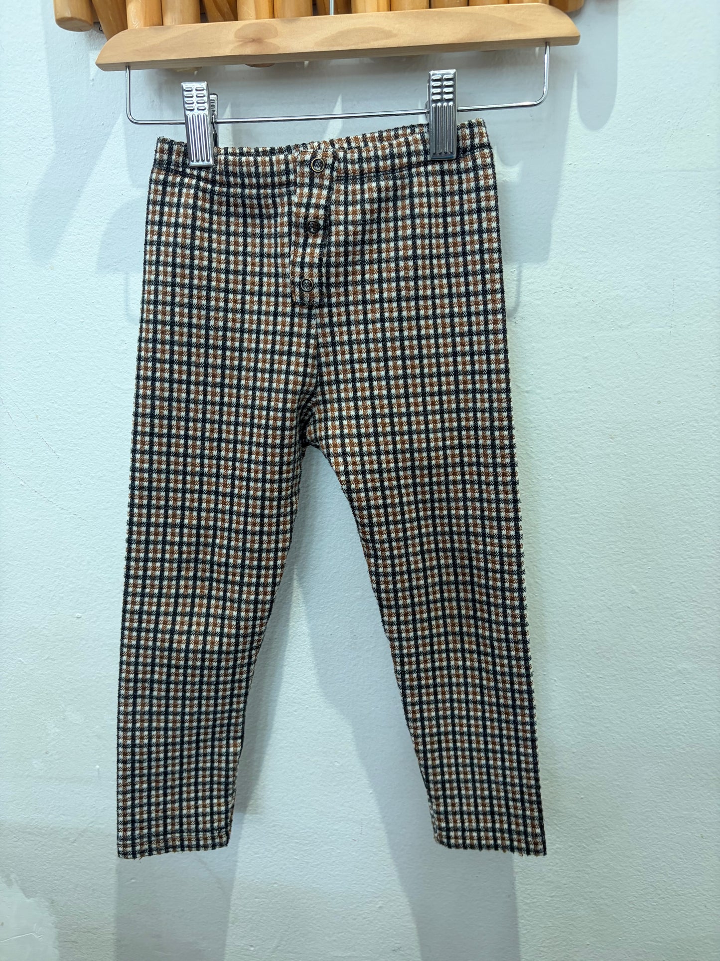 Brown checkered fancy pants 3-4y