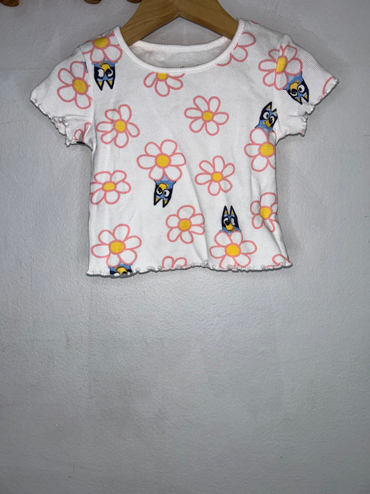 Bluey ribbed tee 2y