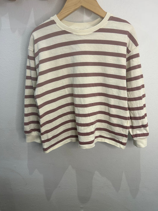 Thick mauve stripe tee 4-5y