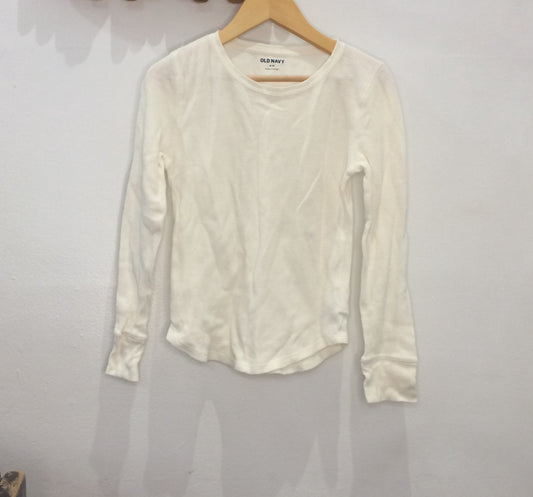 Cream waffle longsleeve 8y