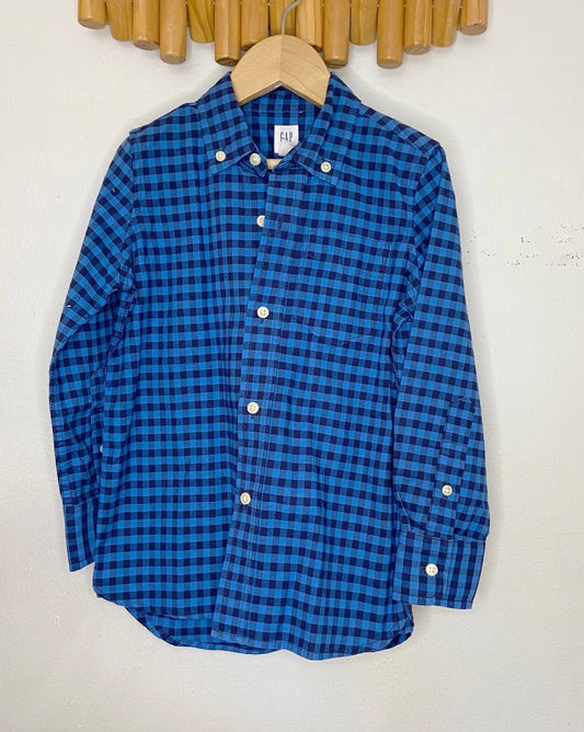 Blue checkered shirt 4-5y NEW (no tags)
