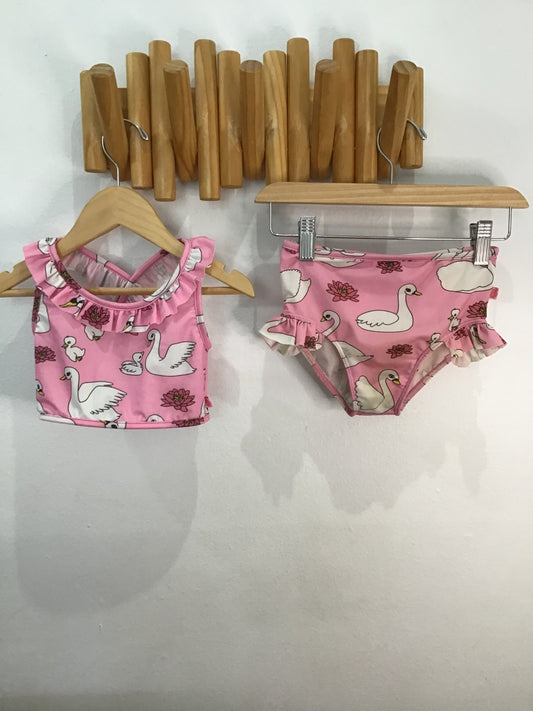 Swim two-piece swans 4-5y*