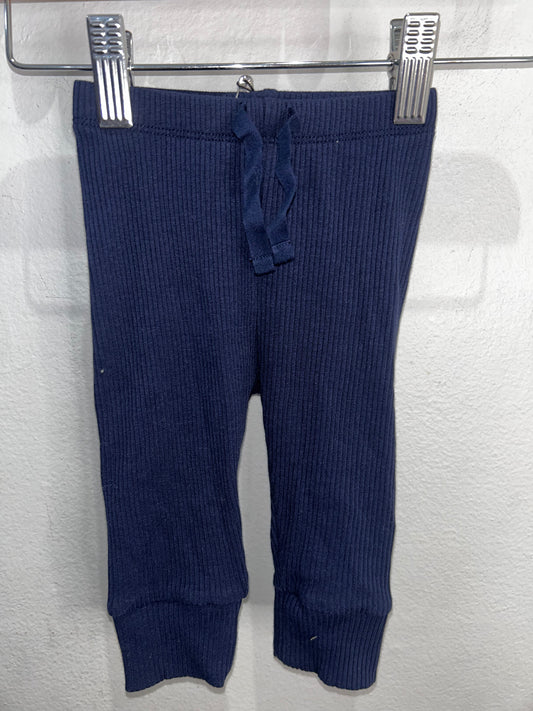 Dark blue ribbed pants 3-6m