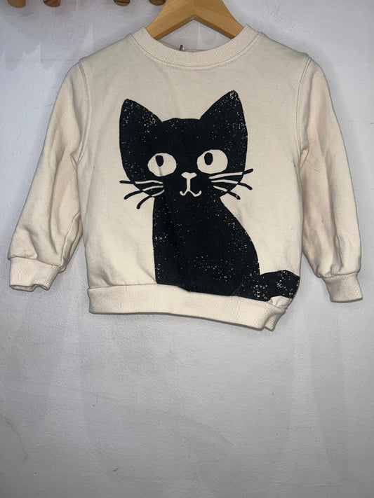 Black cat pullover 2-4y