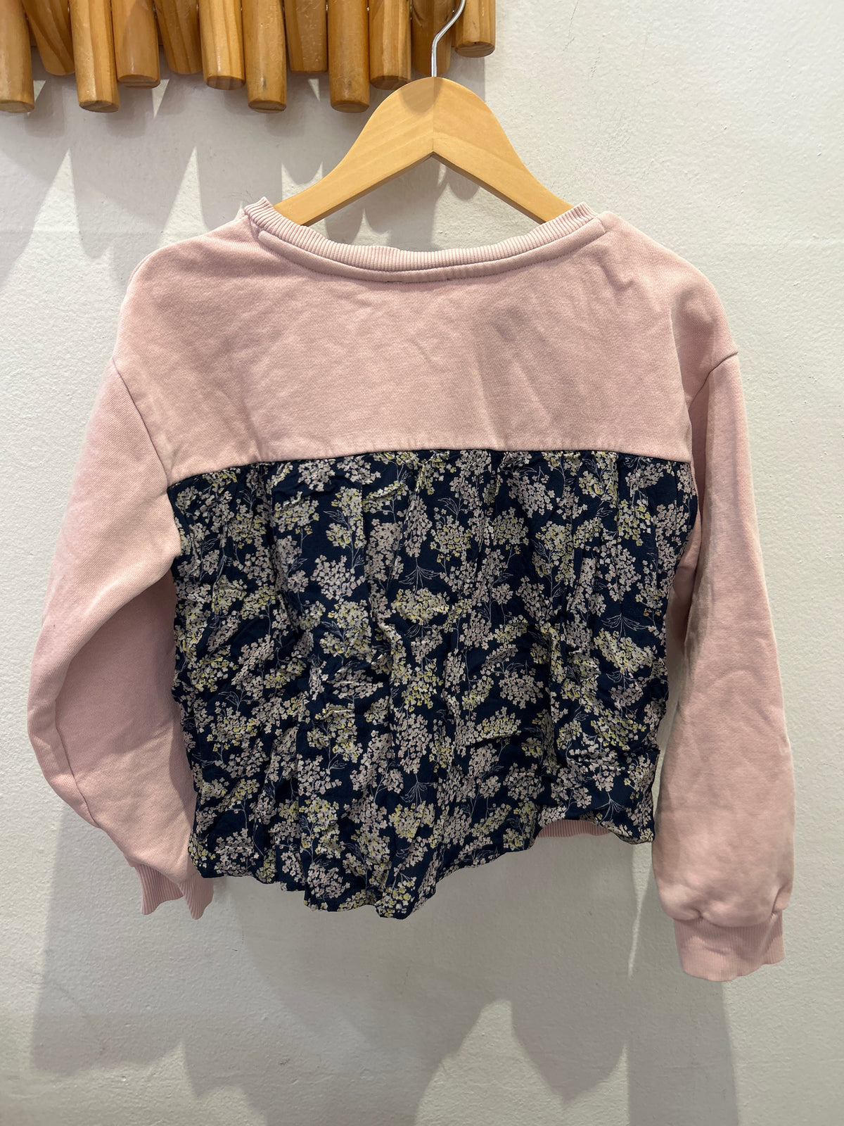 Pink pullover with floral detail 8y
