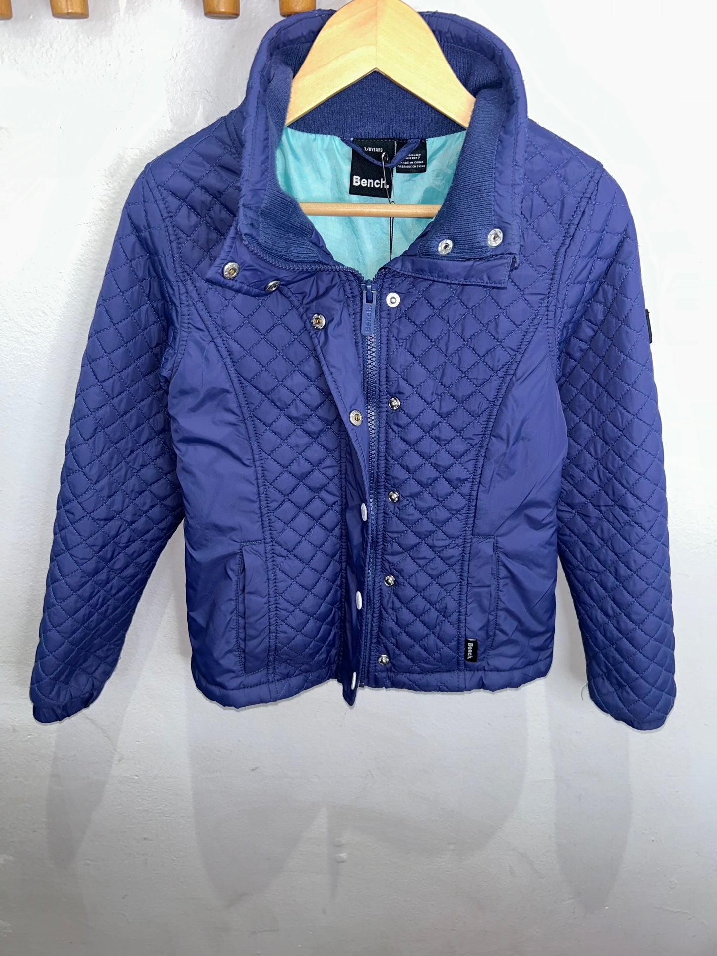 Bench blue quilted jacket 7-8y