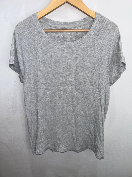 Grey ribbed soft tee- adult S