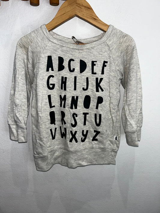 Little & Lively alphabet pullover 1-2y