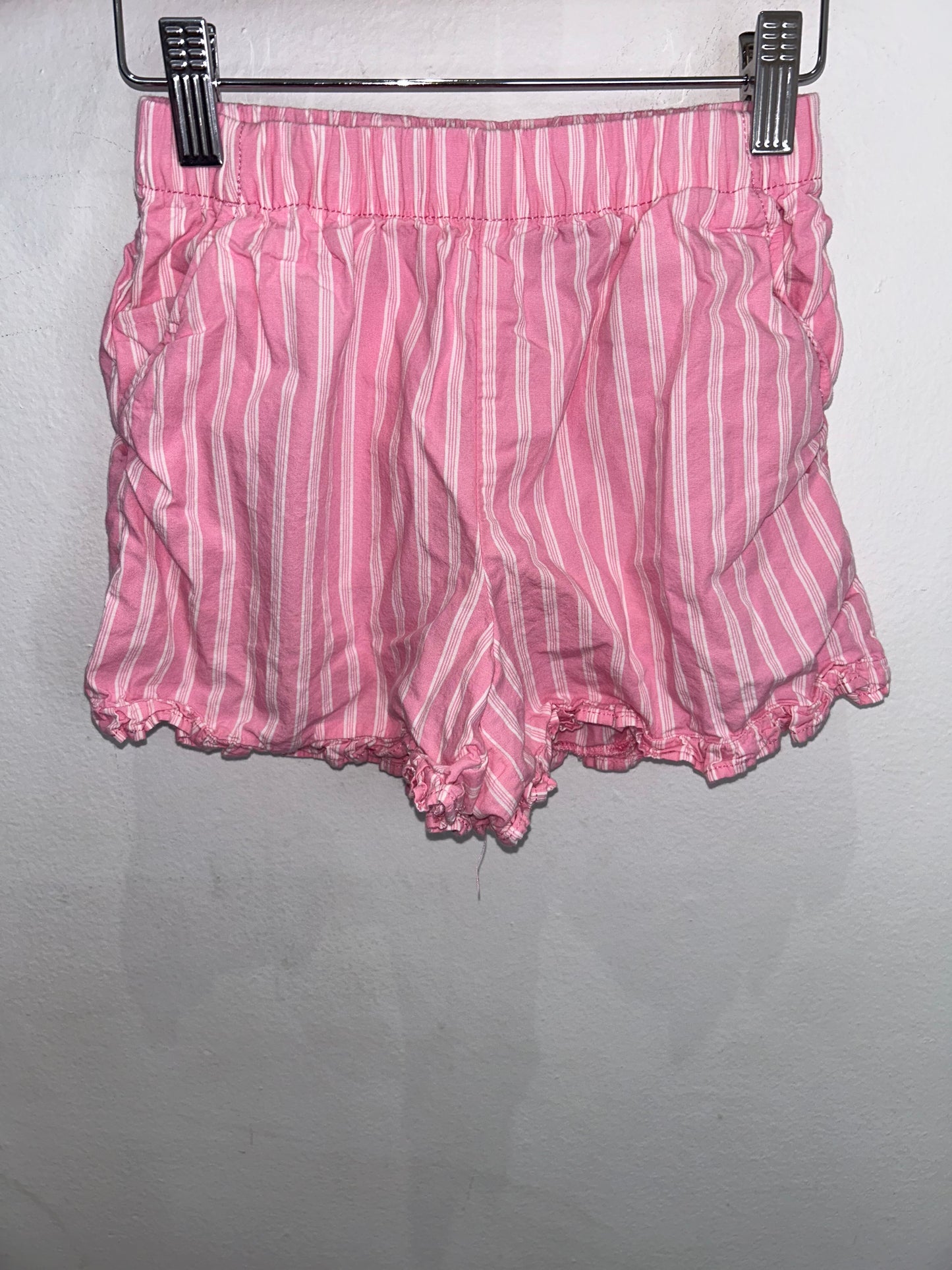 Pink with white stripes shorts set 4-5y