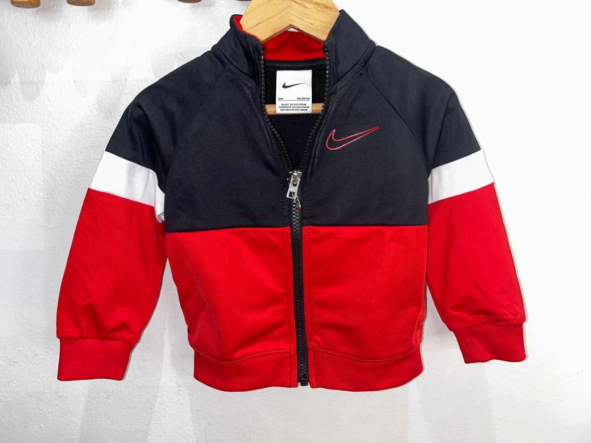 Nike red and black jogger set 18m