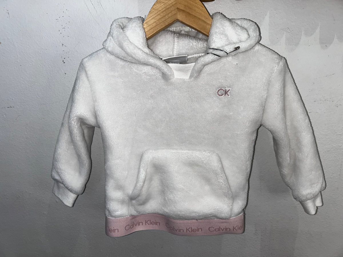 White furry jogger set 12m