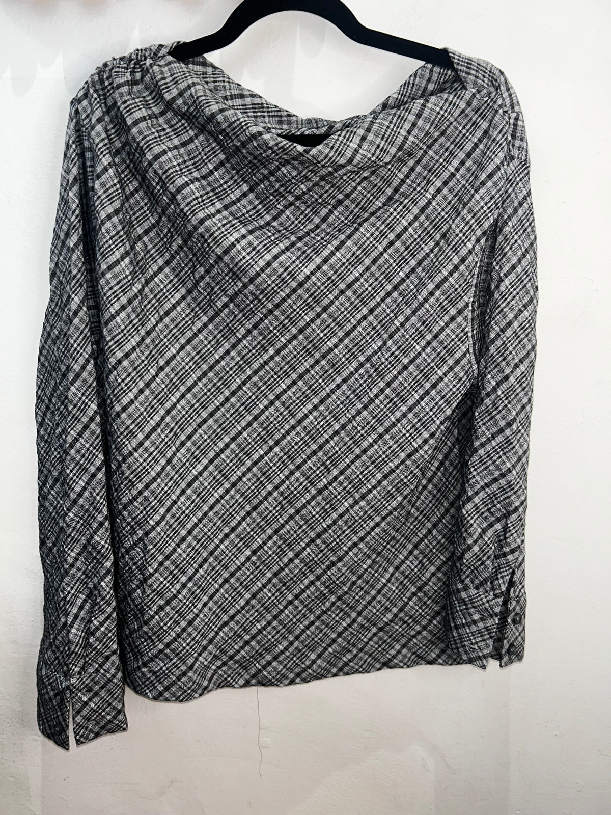Grey checkered blouse - adult size M