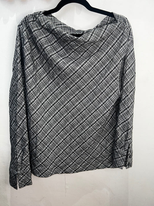Grey checkered blouse - adult size M