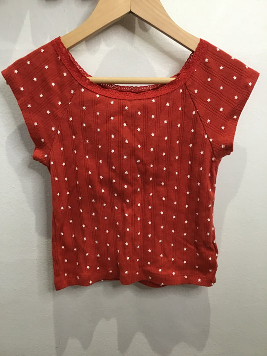 Stars soft crop tee 6-7y