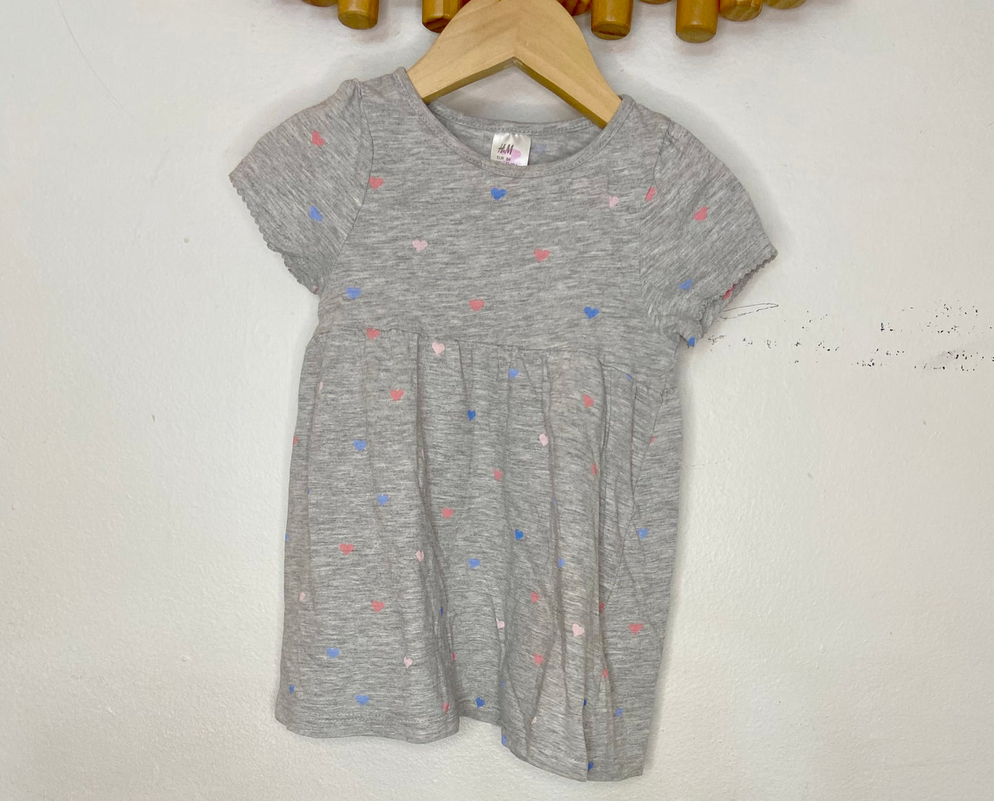 Grey hearts dress 12-18m