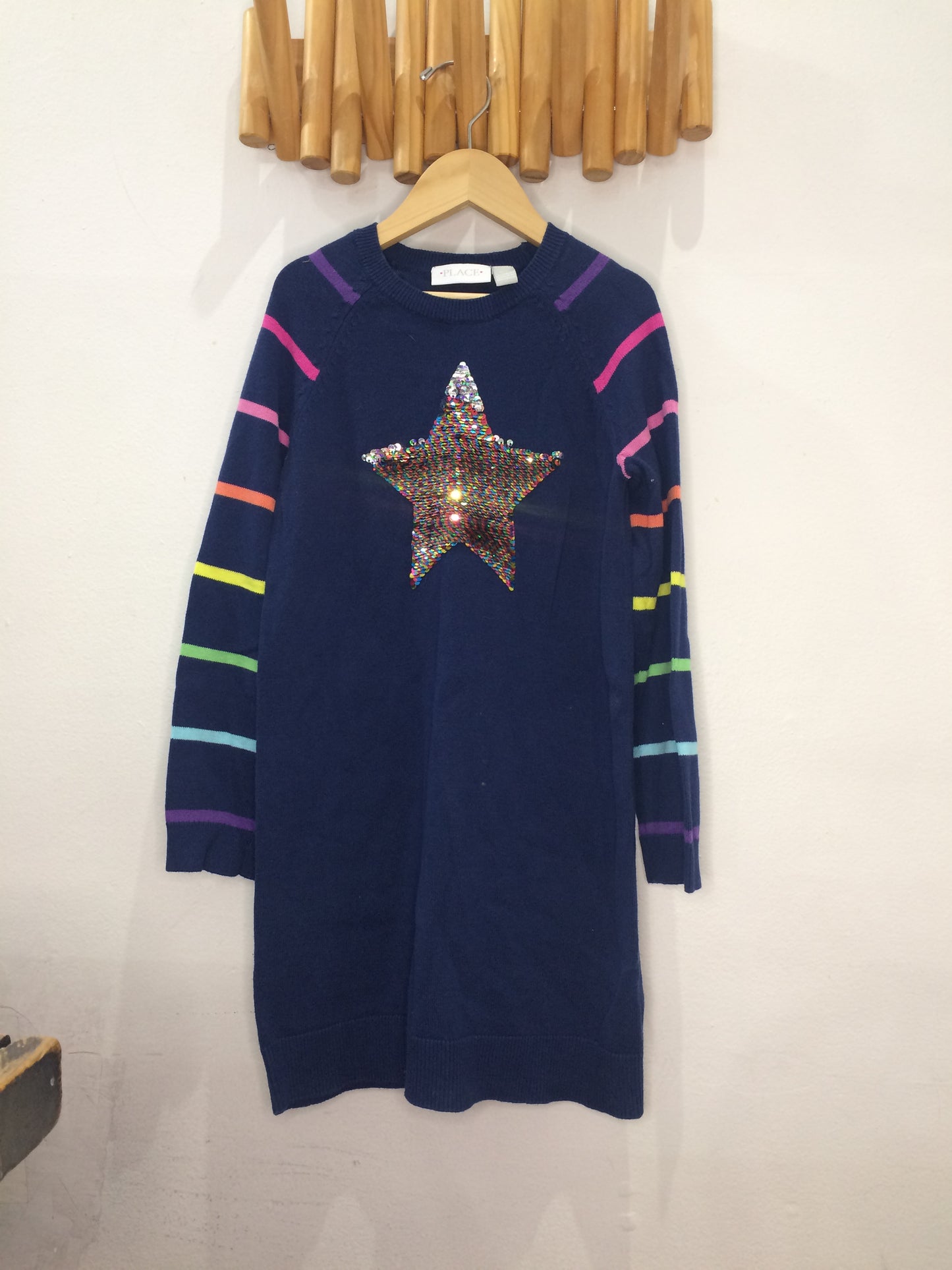 Flippy star sweater dress 7-8y