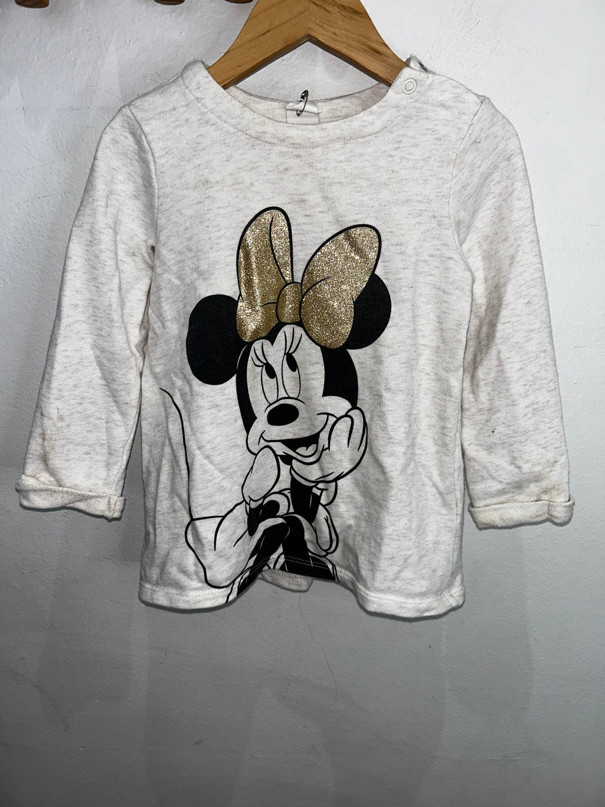 Gold bow Minnie long pullover 18-24m