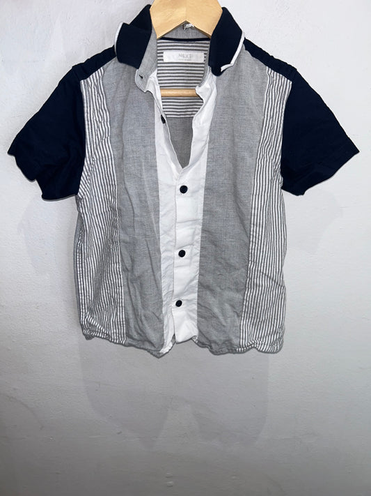 Colourblock shirt grey and blue 5y