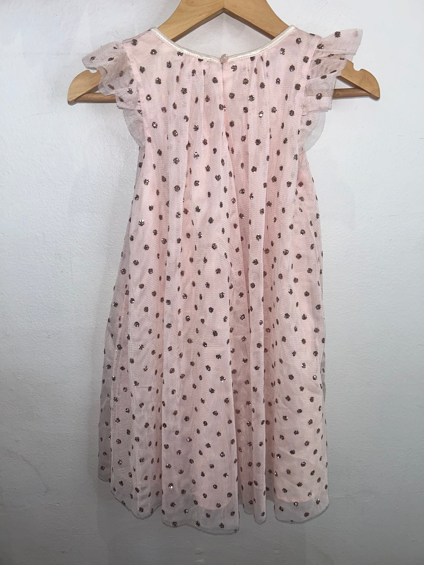 Pink and gole tulle dress 5-6y
