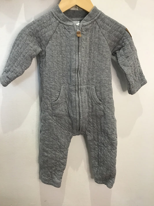 Grey quilted romper 9m