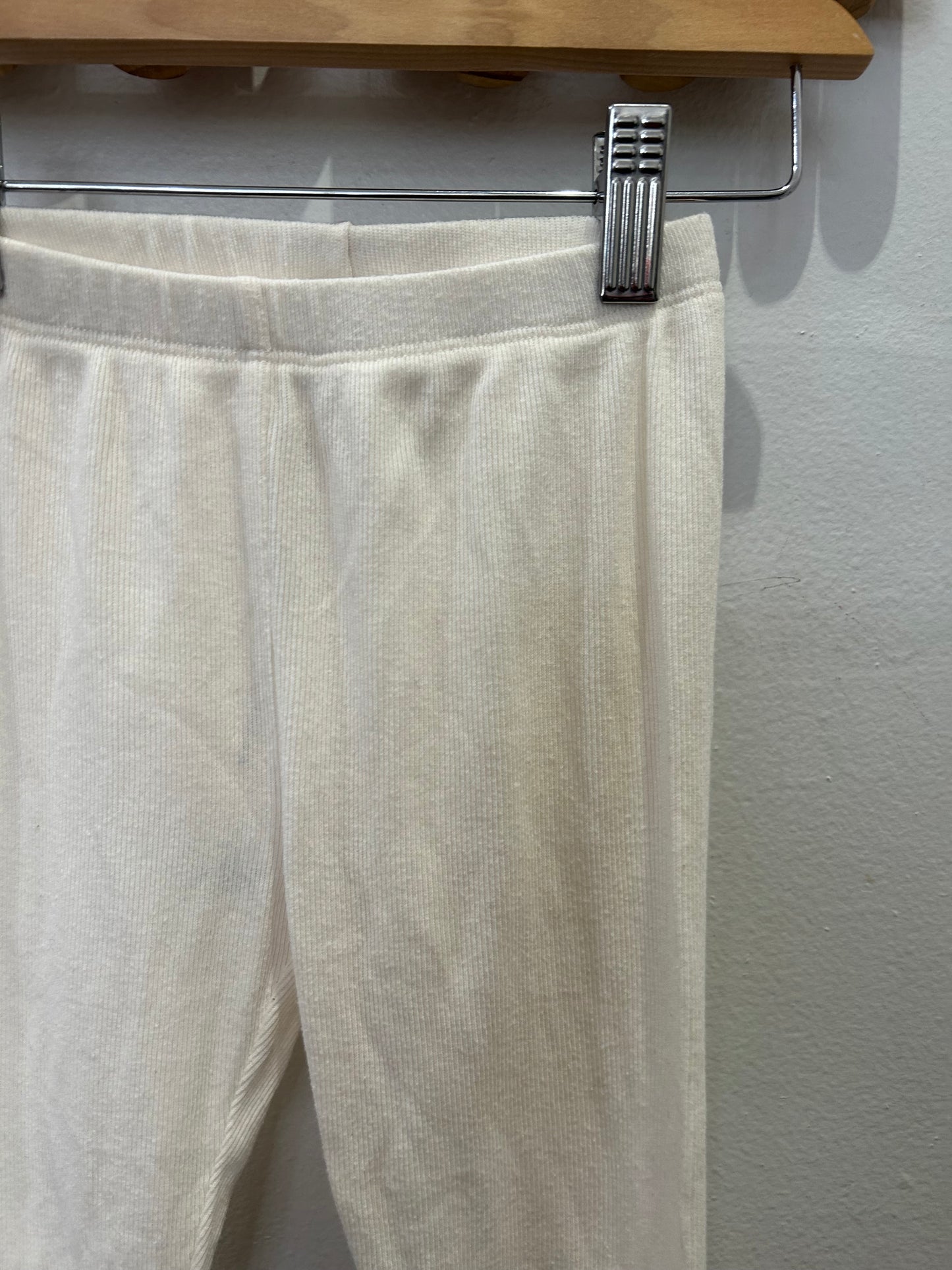 Cream ribbed leggings lightweight 6y