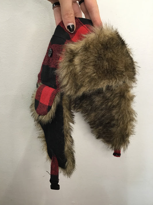 Buffalo plaid aviator hat 7-16y