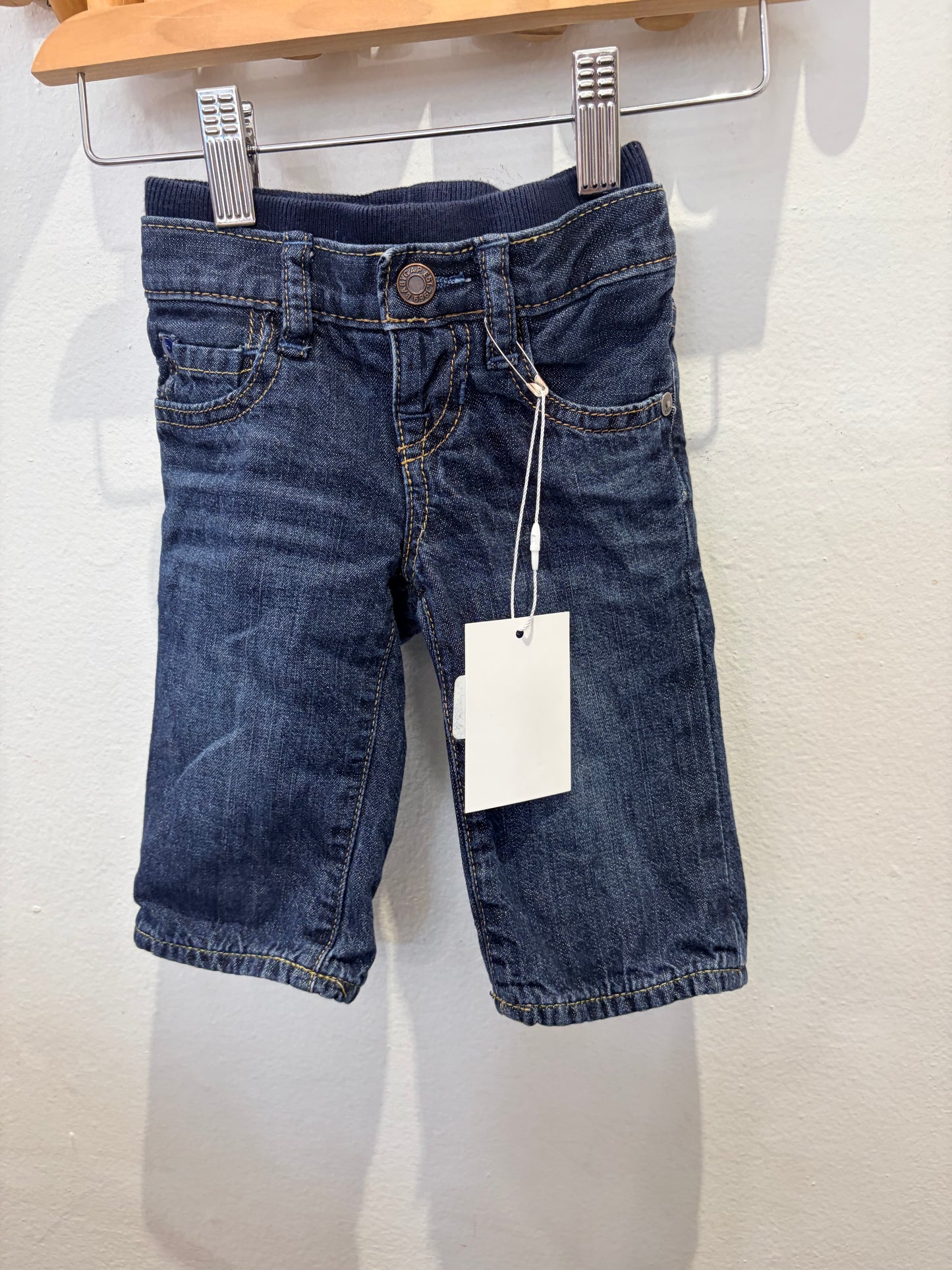 Cotton lined pullon first jeans 0-3m