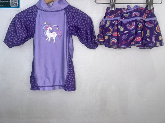 Purple unicorn swimset 12-18m