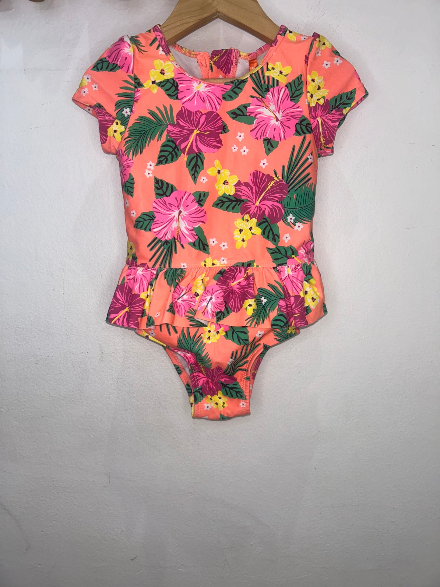 Neon hibiscus swimsuit 18-24m