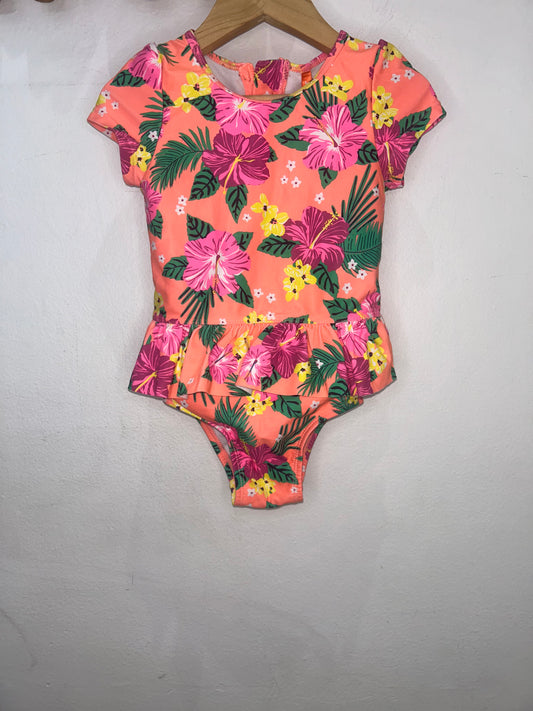 Neon hibiscus swimsuit 18-24m