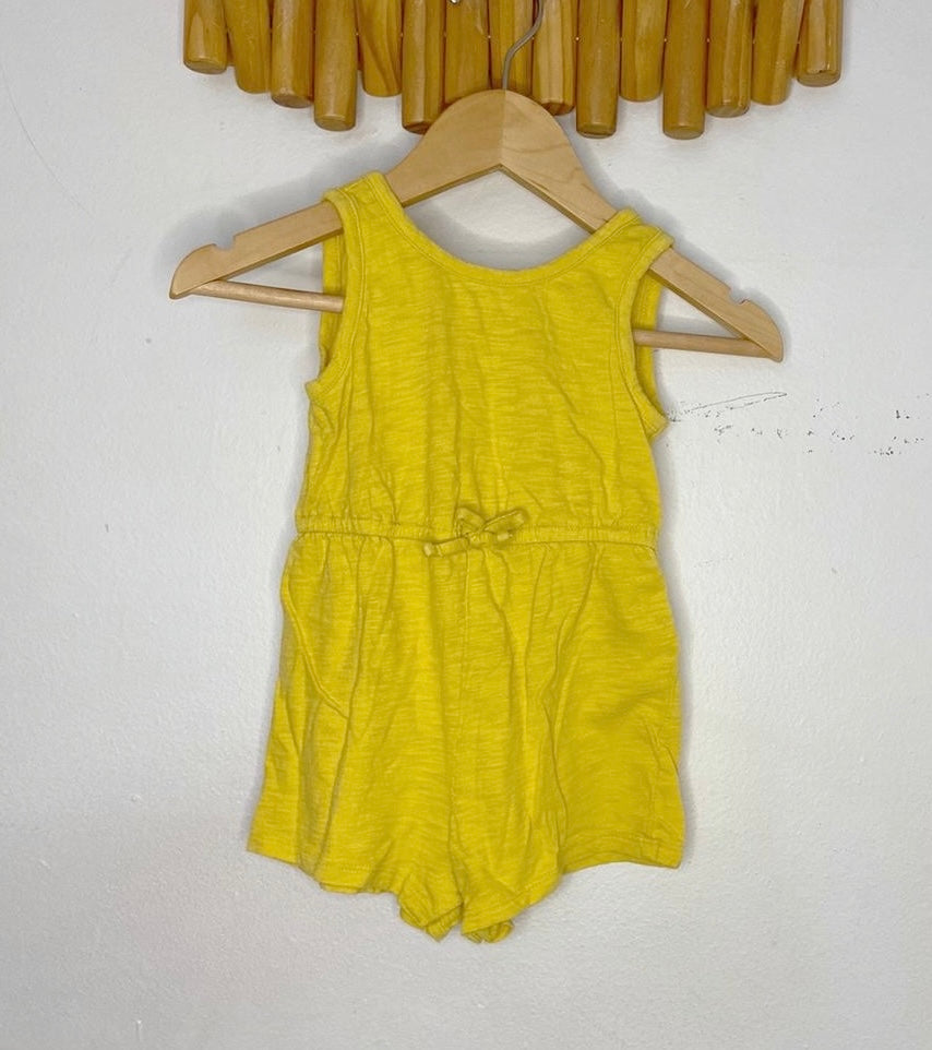 Yellow shorty romper 18-24m