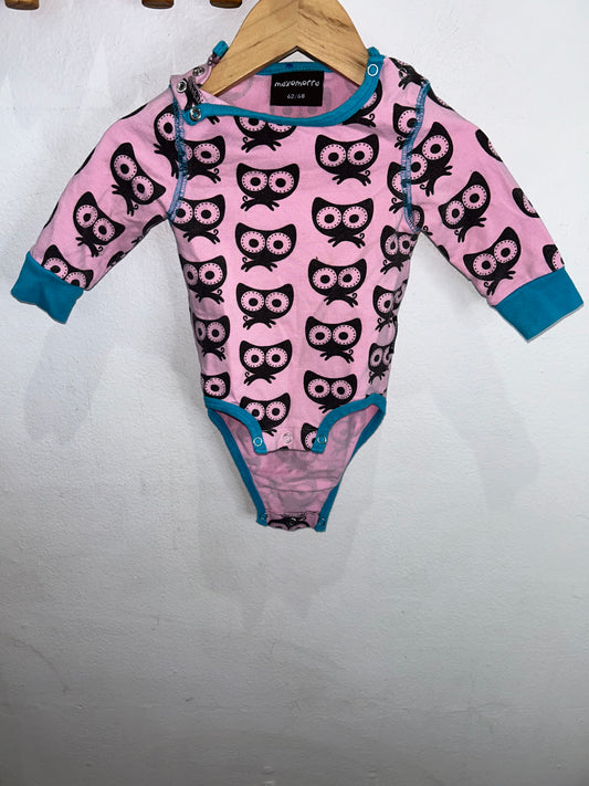 Maxomorra Owl onesie 3-6m