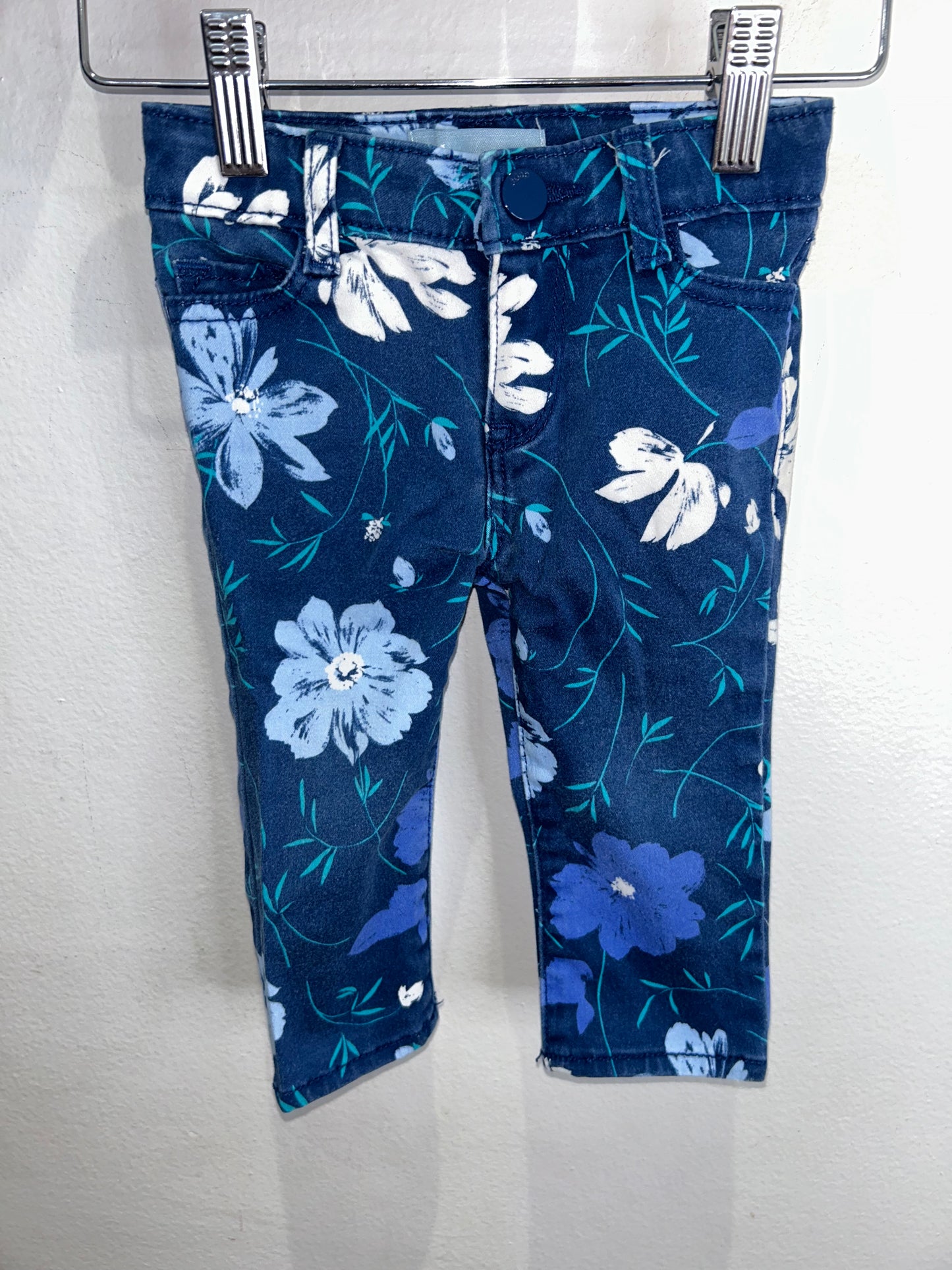 Blue flower jeans 12-18m