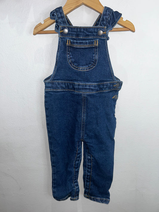 Ruffle straps overalls 18-24m