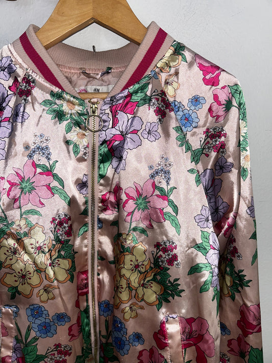 Floral silky bomber 11-12y