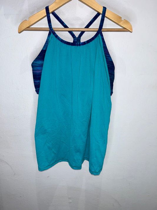 Ivivvva teal tanktop w built in bra 12y