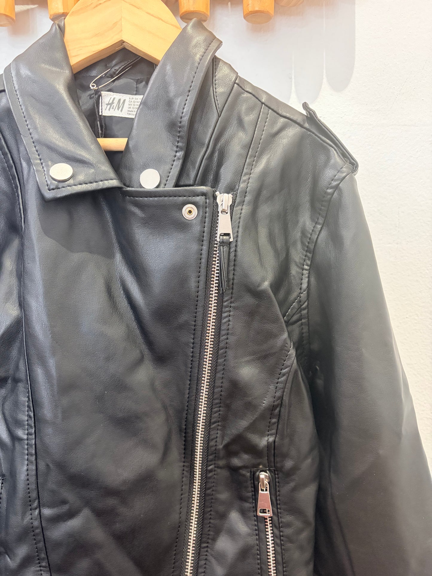 Classic leather jacket 13-14y