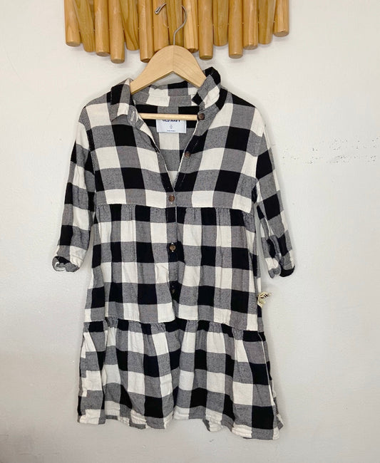 Black checkered soft shirt dress 5y