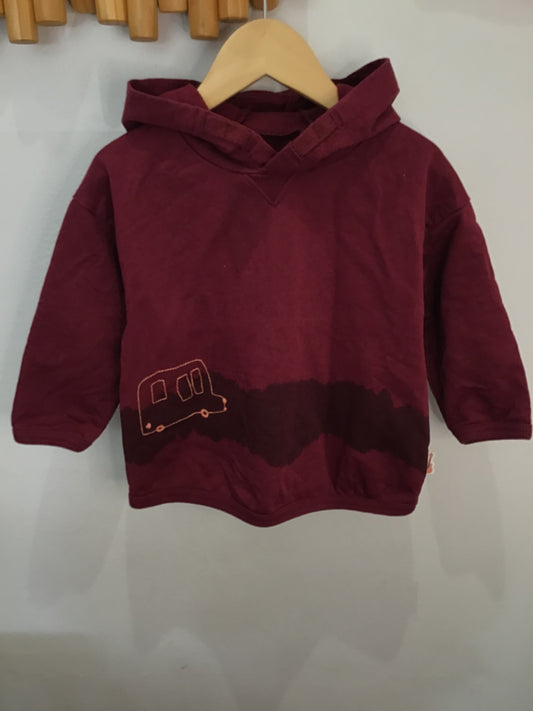 Souris Mini maroon hoodie 12-18m