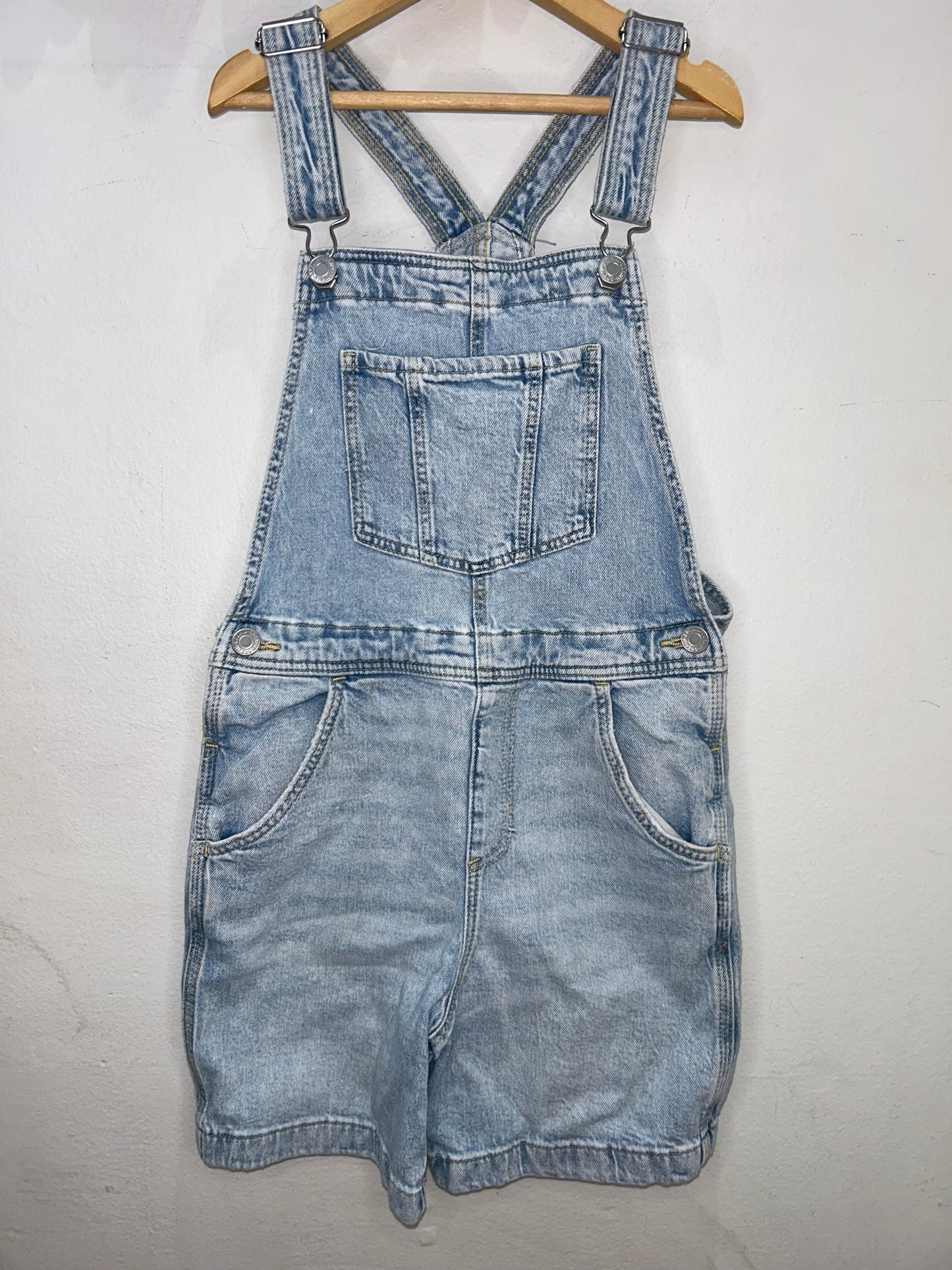 Light Denim Short Overalls 8-9y