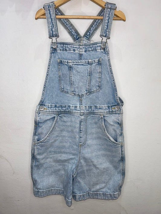 Light Denim Short Overalls 8-9y