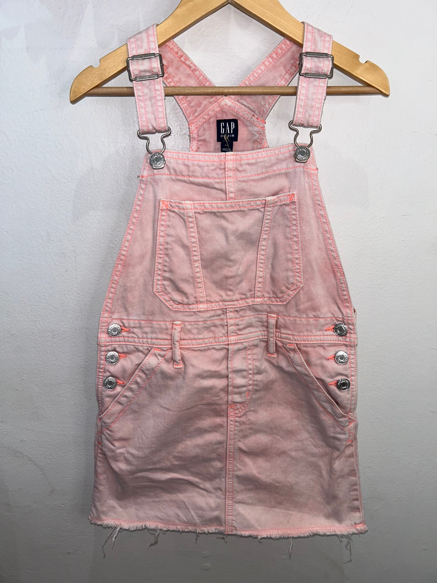Neon washed denim romper 6-7y