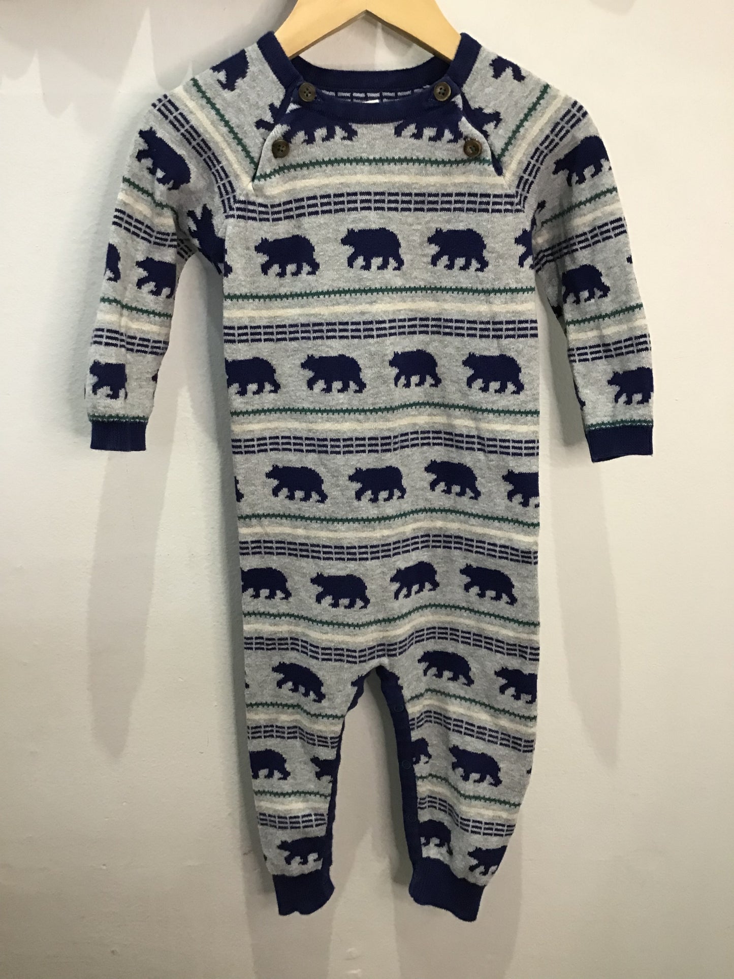 Hatley bears sweater romper 12-18m