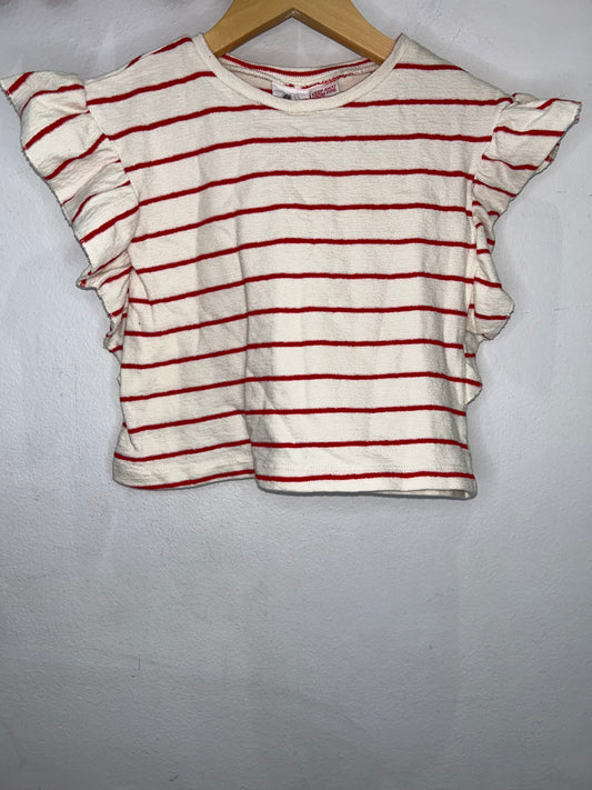 Red stripe tee B 3-4y