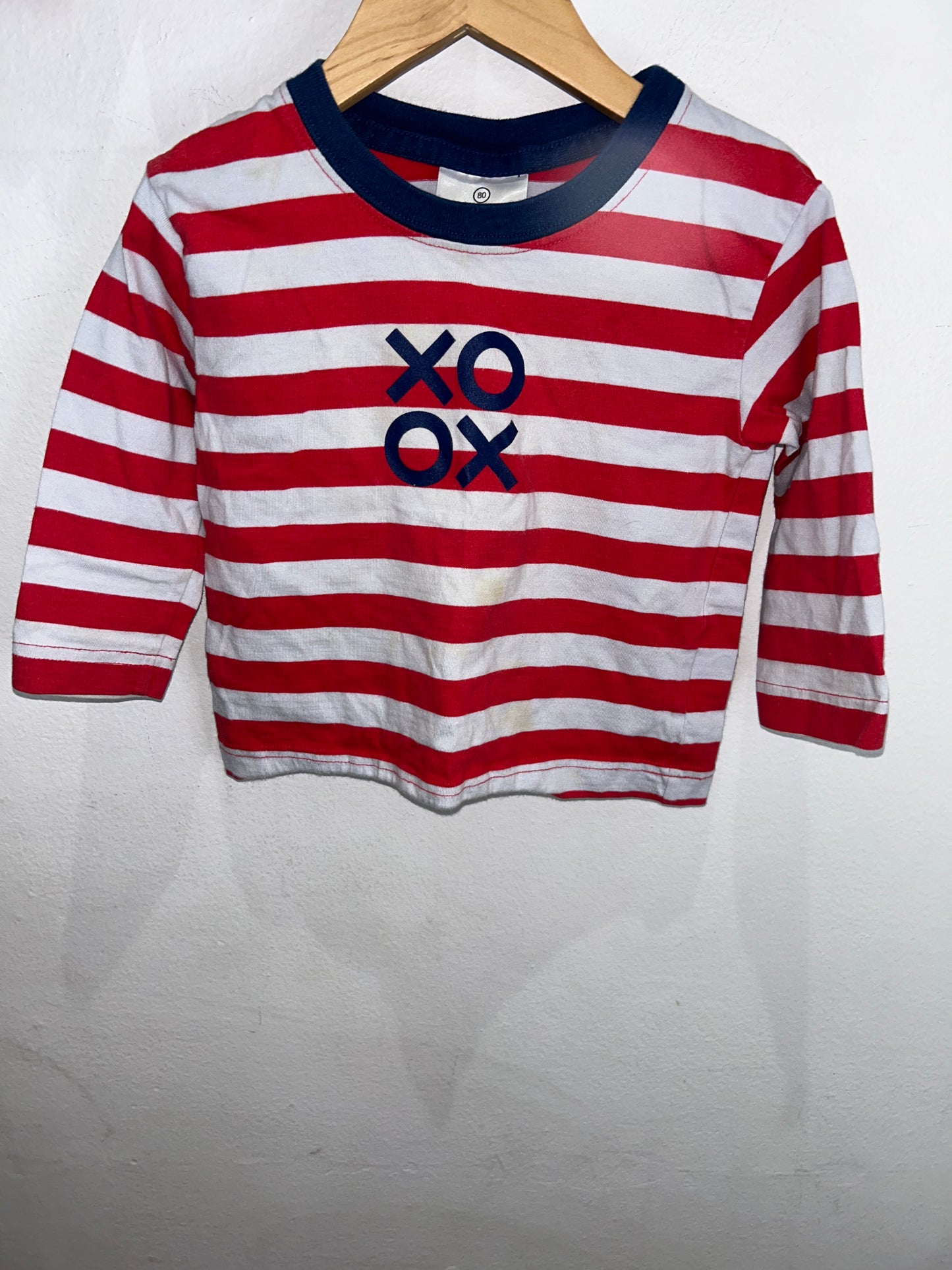 Hanna Andersson stripes xo shirt 12-18m*